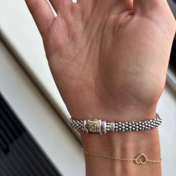 LAGOS Sterling Silver Embrace Collection Rope Bracelet with Diamonds - Picture 5 of 6